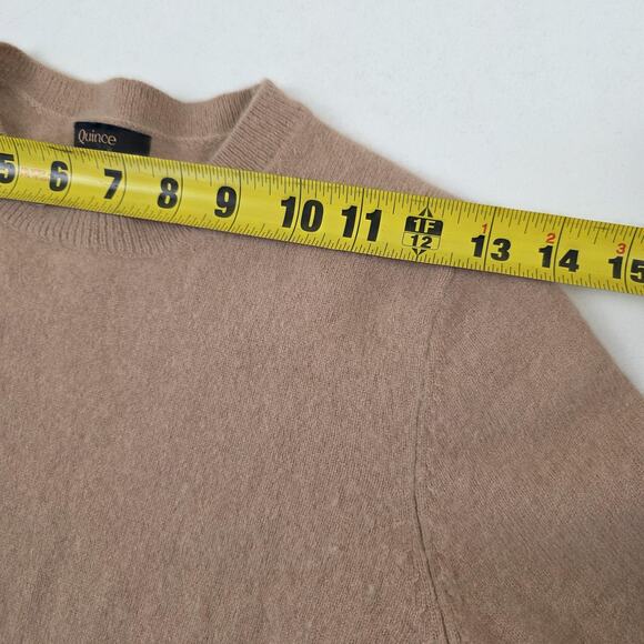 Quince Sweater Tan 100% Cashmere Crewneck Pullover Men's Medium Women's Large - Picture 7 of 12